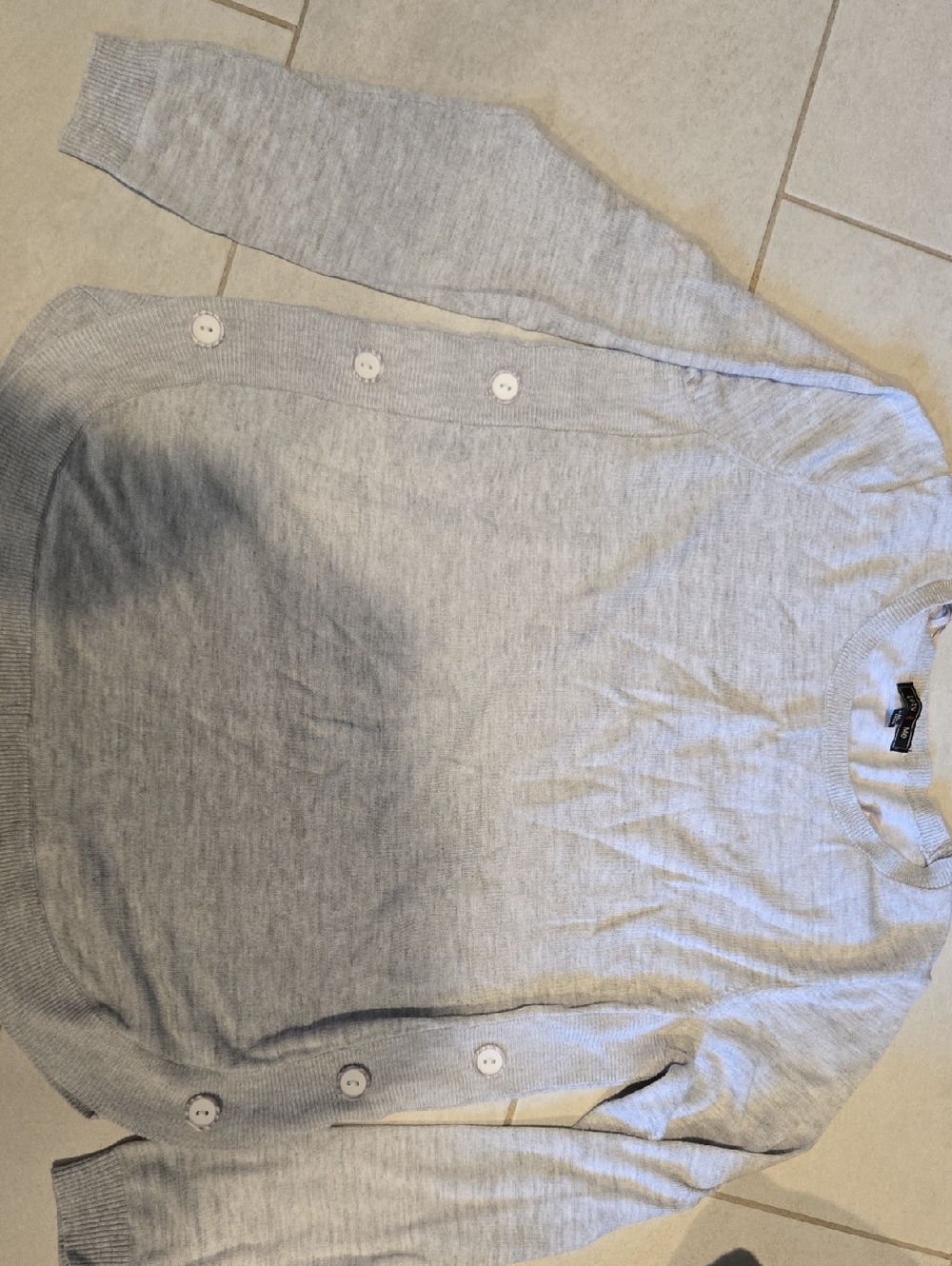Light Gray Button-Detail Women's Sweater